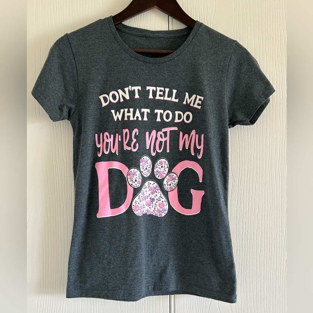 Gray and Pink Dog Lover T-Shirt